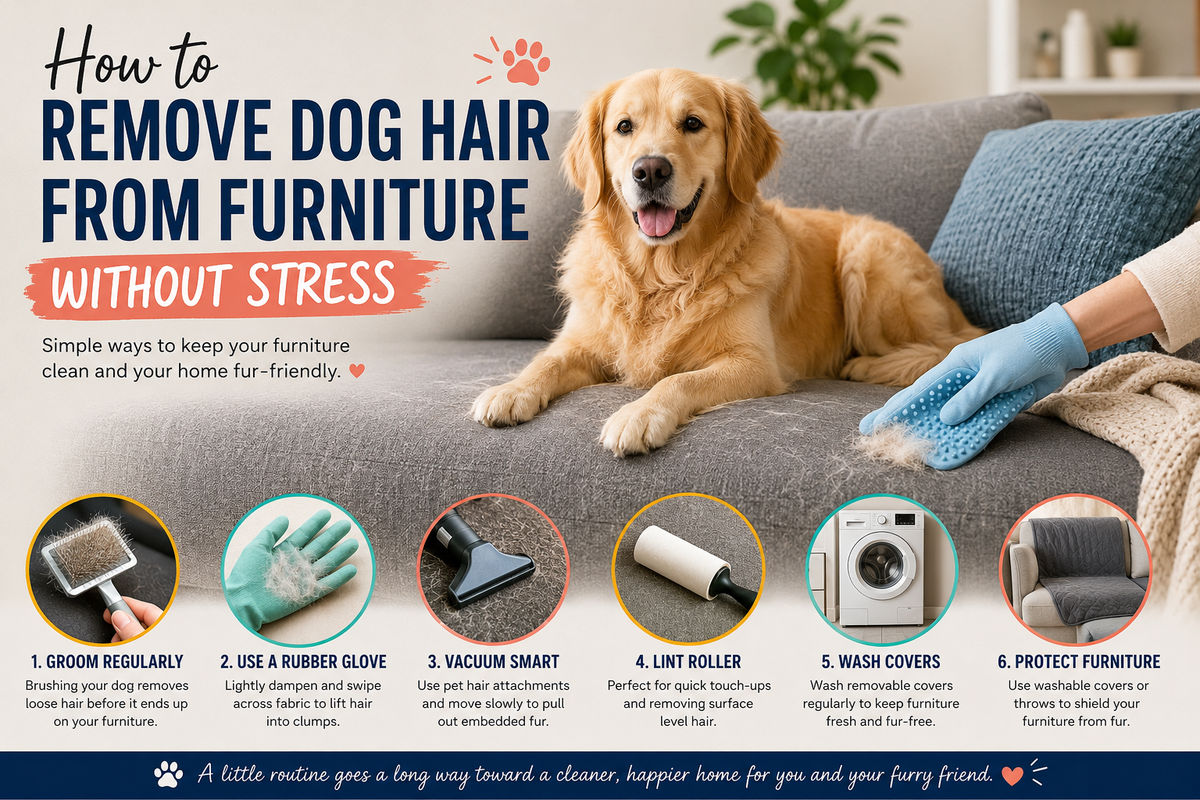 How to Remove Dog Hair From Furniture Without Stress