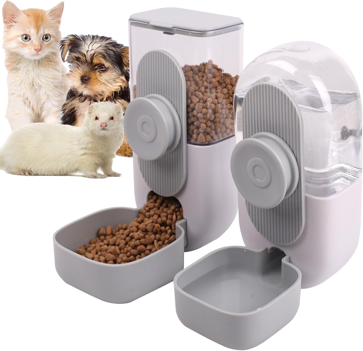 Gravity Pet Food & Water Dispenser for Small Pets