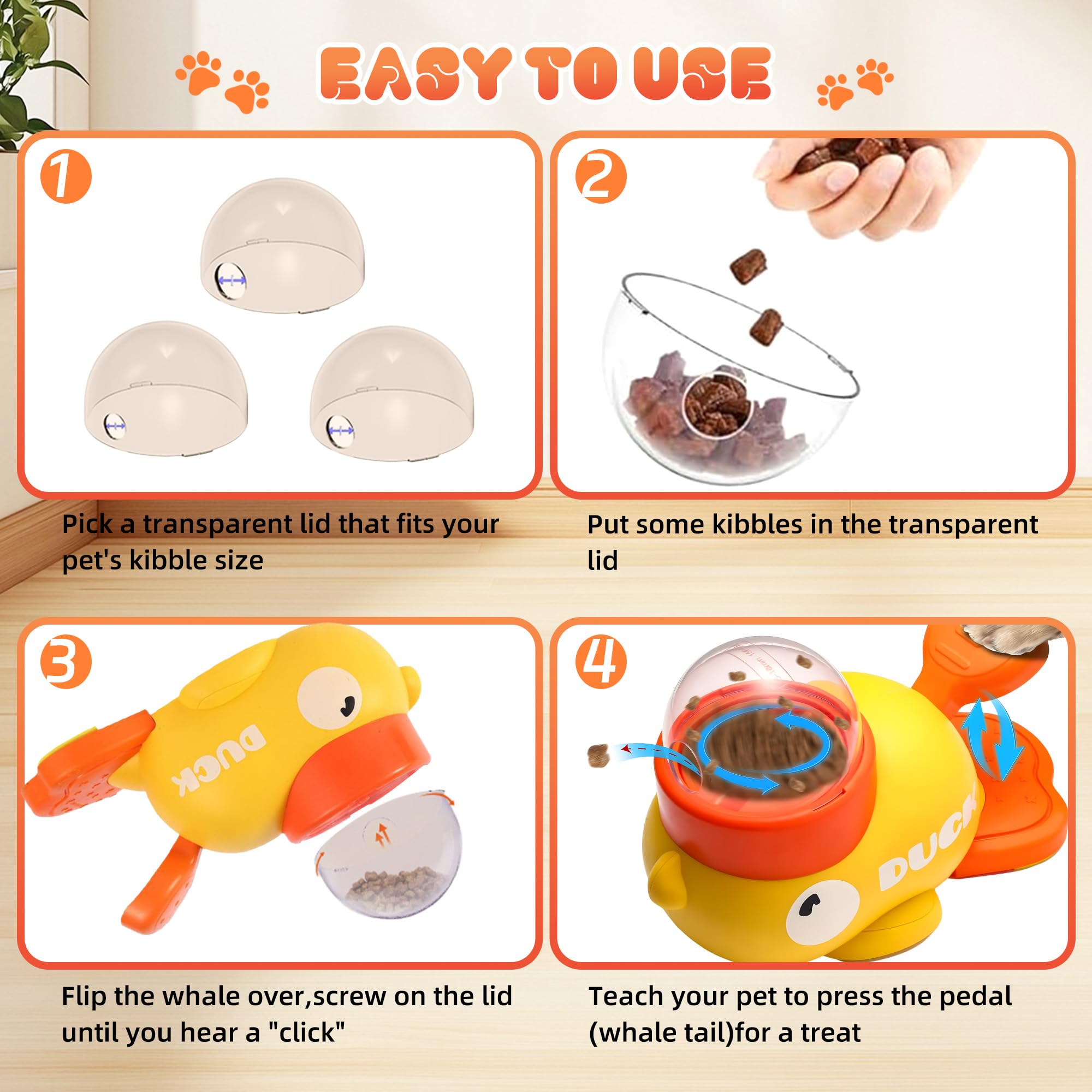 Duck Shape Interactive Dog Treat Dispenser Toy