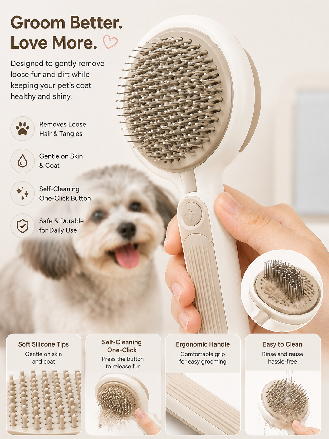 CozyComb™ Self-Cleaning Pet Brush