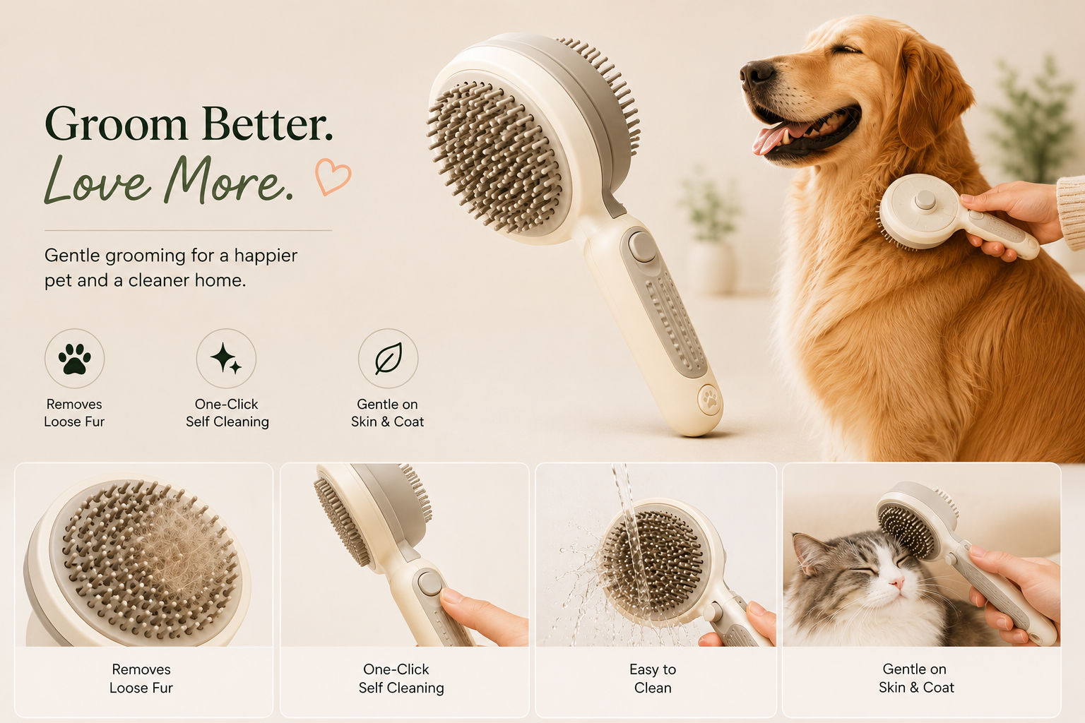 CozyComb™ Self-Cleaning Pet Brush