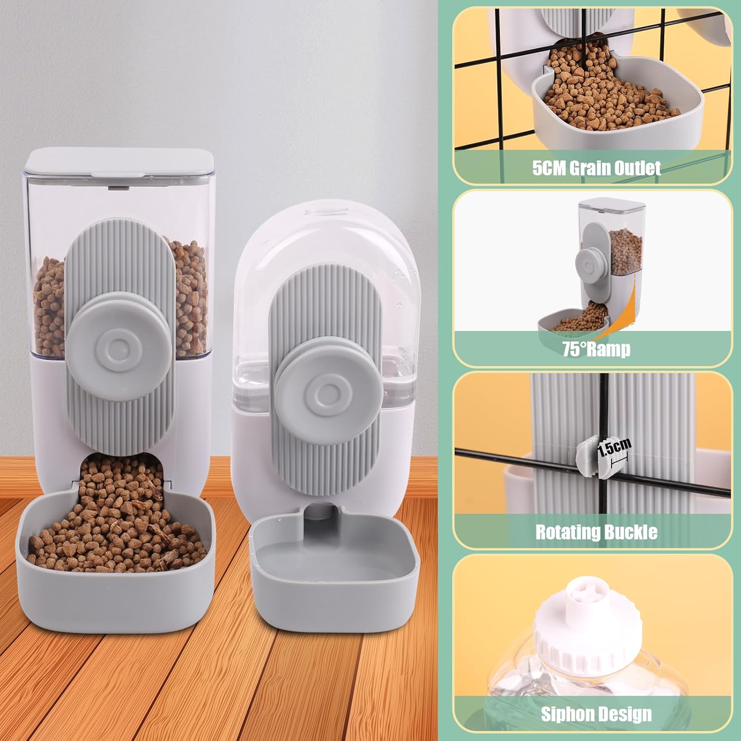 Gravity Pet Food & Water Dispenser for Small Pets