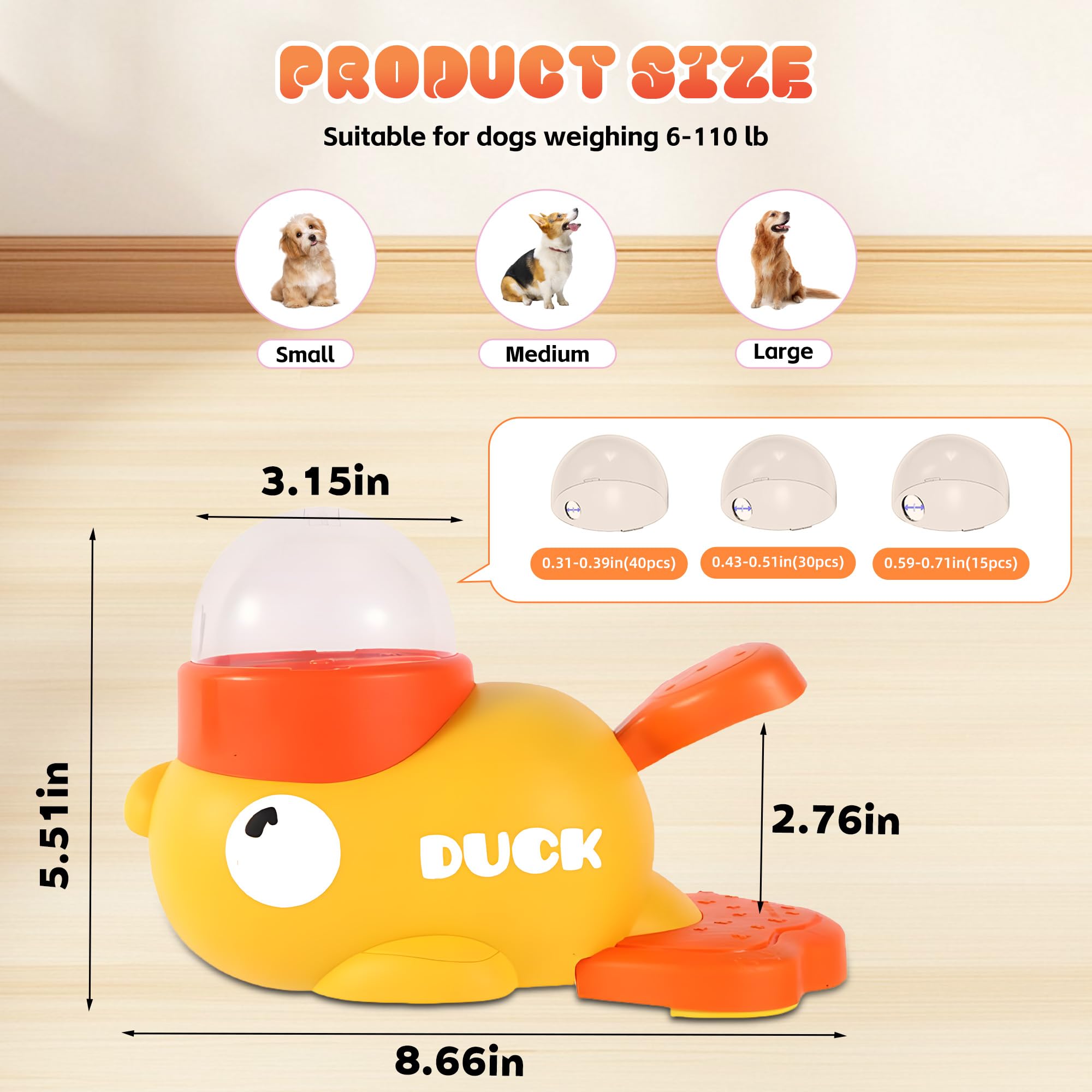Duck Shape Interactive Dog Treat Dispenser Toy