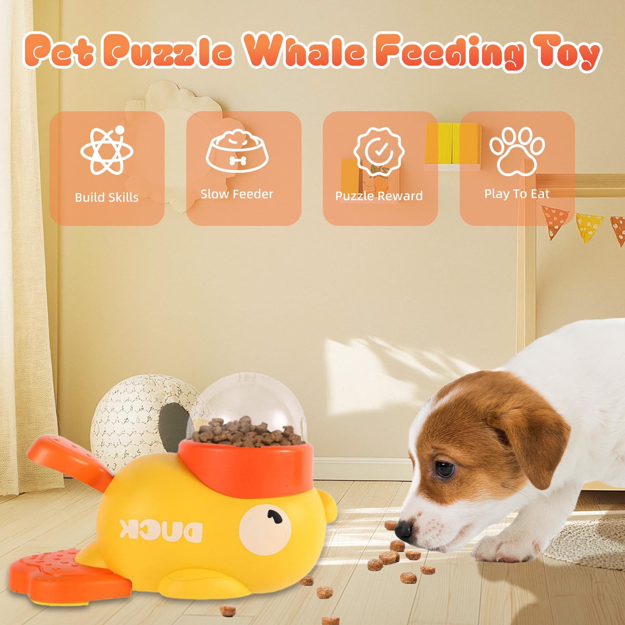 Duck Shape Interactive Dog Treat Dispenser Toy