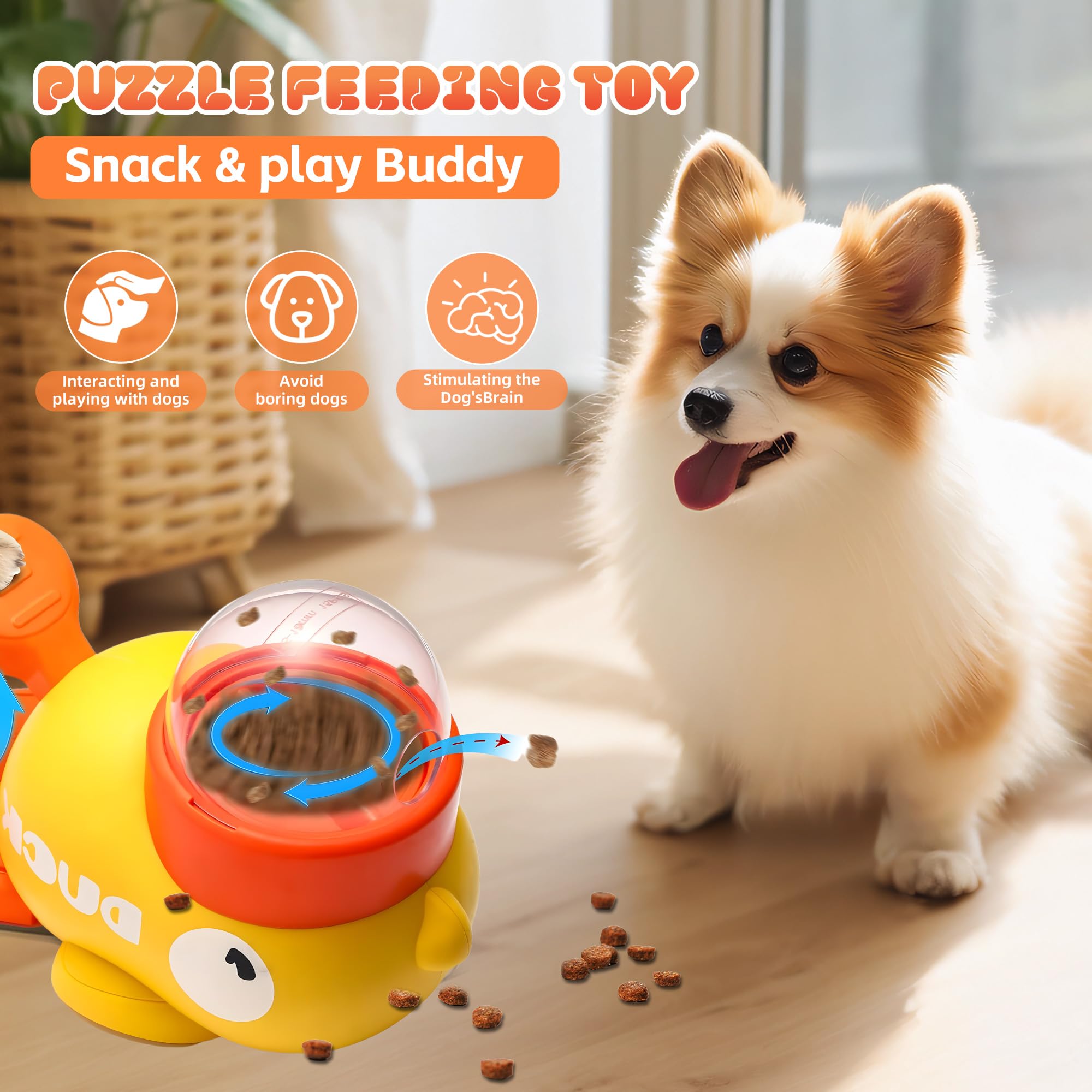 Duck Shape Interactive Dog Treat Dispenser Toy