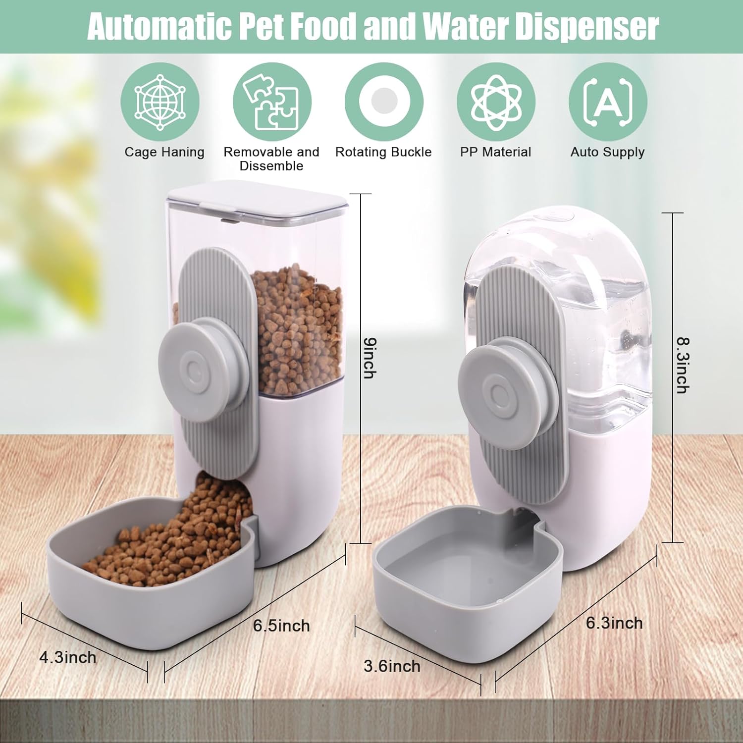 Gravity Pet Food & Water Dispenser for Small Pets