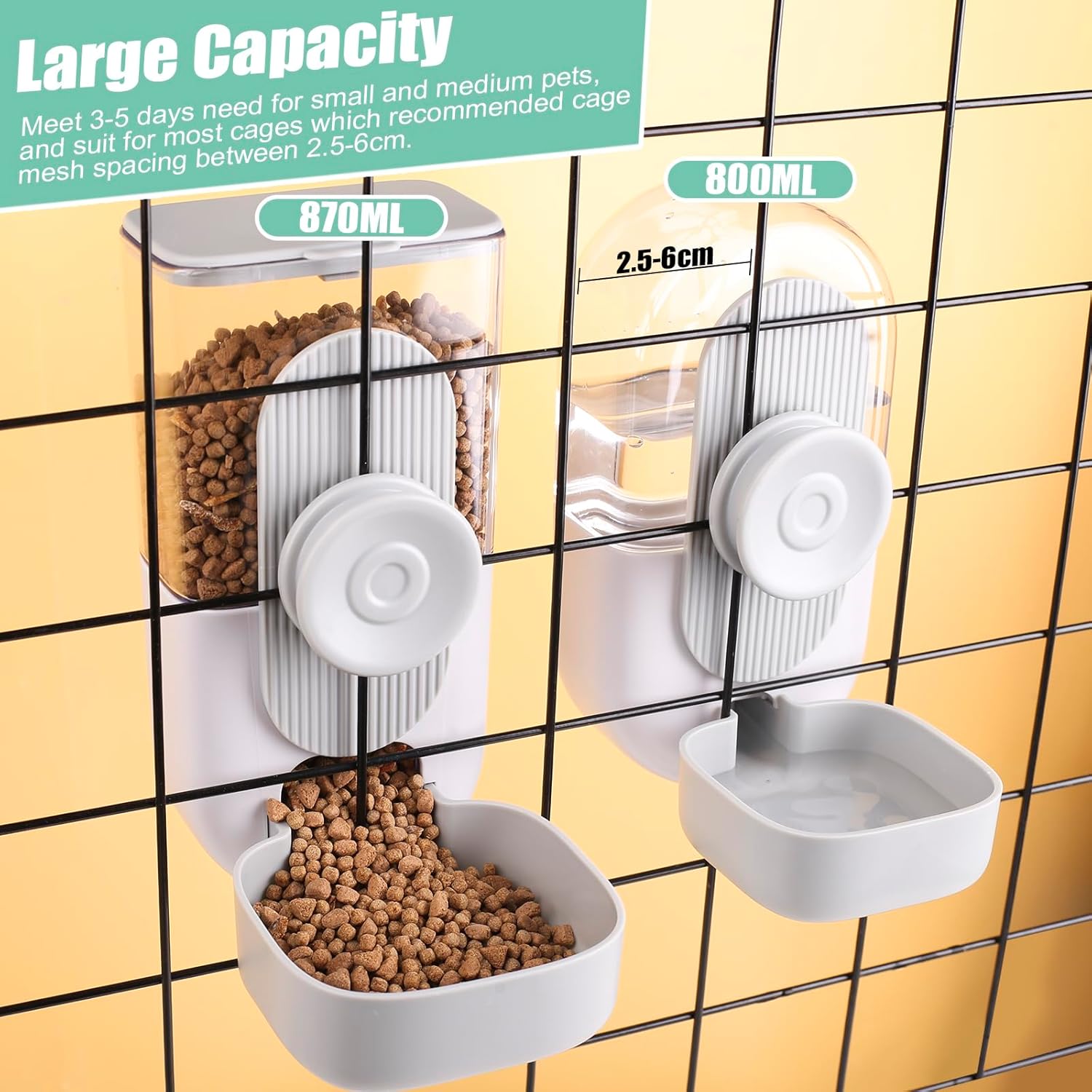Gravity Pet Food & Water Dispenser for Small Pets