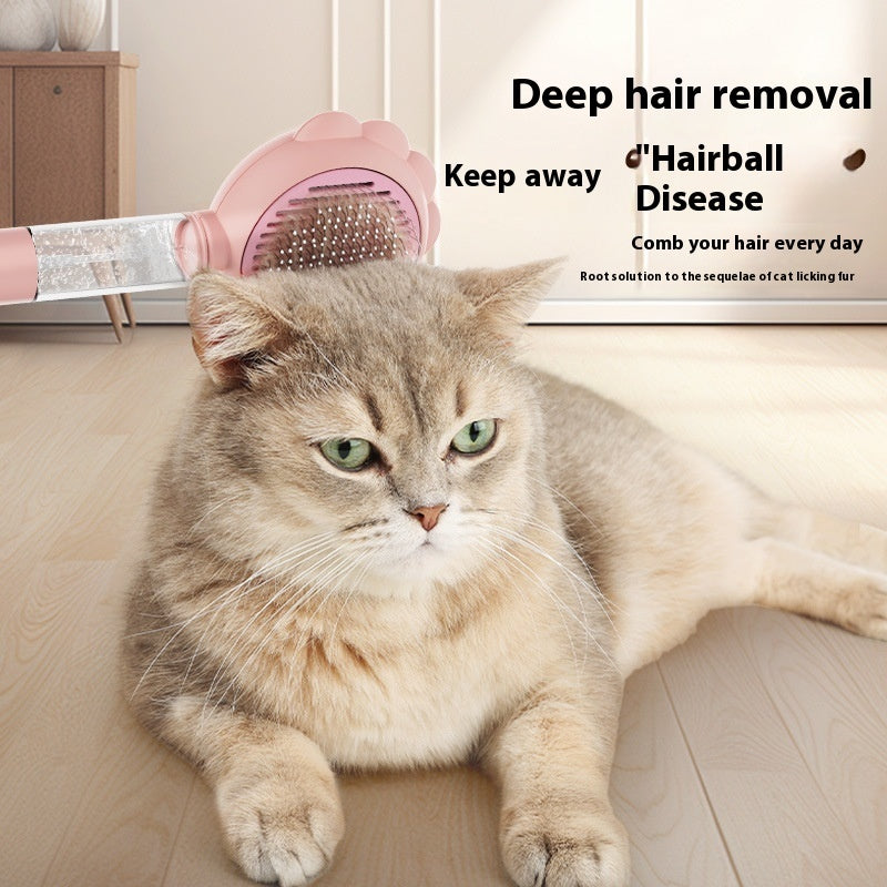 2-in-1 Self-Cleaning Pet Grooming Brush with Spray