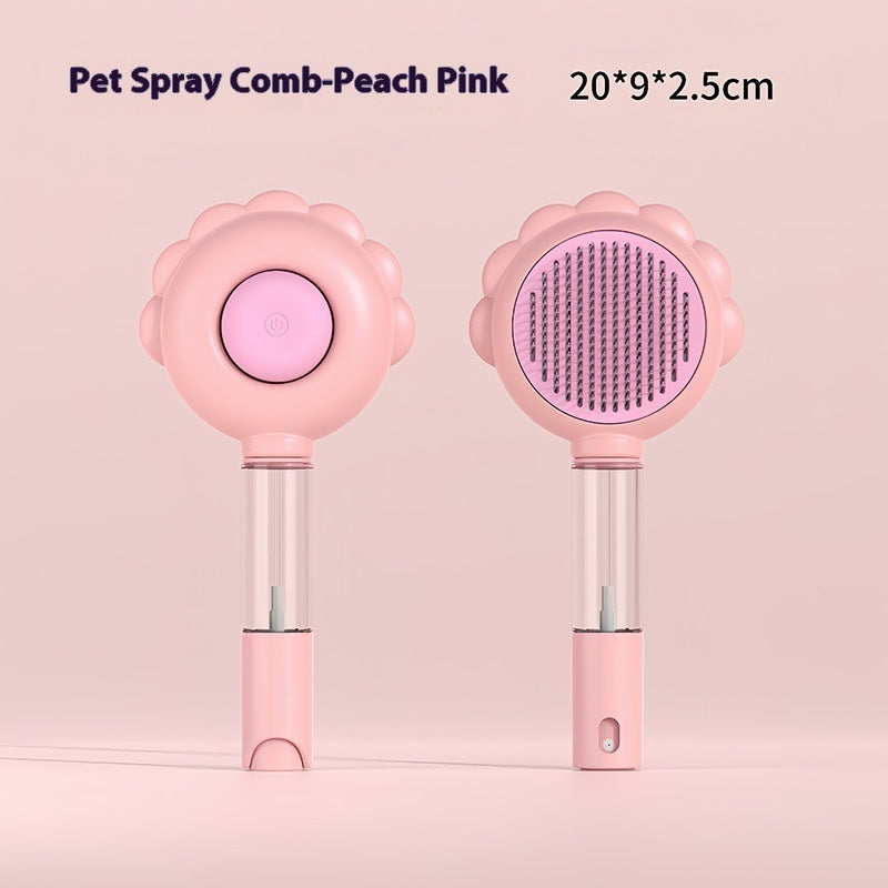 2-in-1 Self-Cleaning Pet Grooming Brush with Spray
